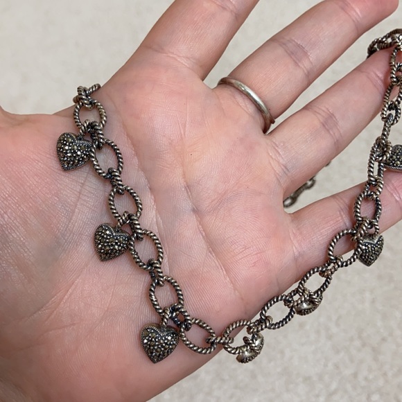 Judith Jack Marcasite Heart Necklace & Earrings - Picture 6 of 6